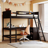 Bellemave® Twin Size Loft Bed with Shelves and Desk - Bellemave